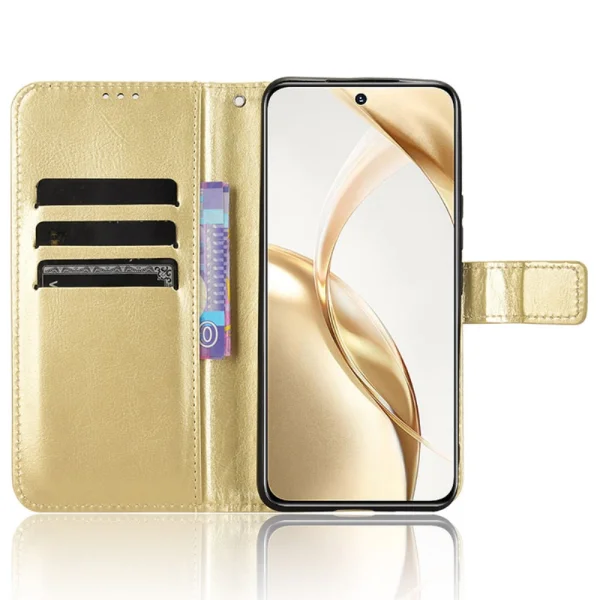 Калъф Тефтер Crazy Horse за Honor 200 5G, Златист 2