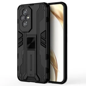 Удароустойчив калъф Shockproof за Honor 200 5G, с поставка, Черен