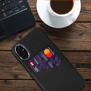 Удароустойчив калъф Cloth Texture за Honor 200 5G, слот за карат, Черен 4