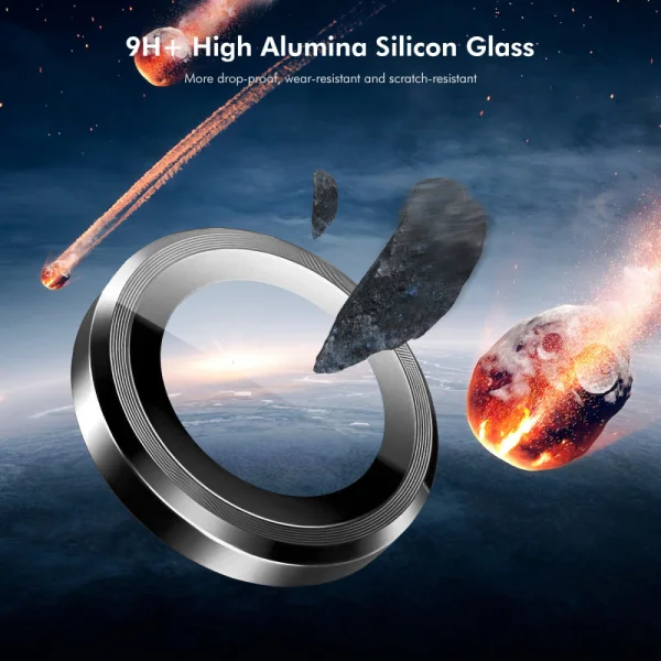 ENKAY Metal Ring Camera Glass Protector for Xiaomi 14T, Black 3