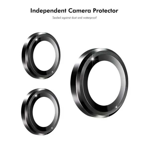 Стъклен Протектор ENKAY Metal Ring за Камерата на Xiaomi 14T Pro, Черен 5