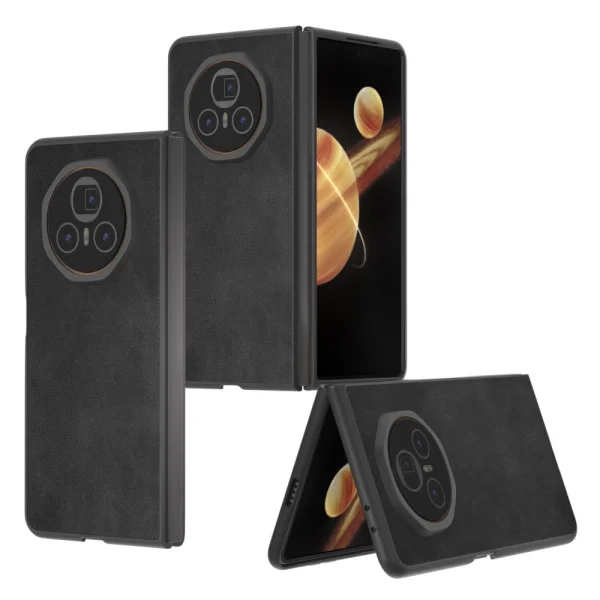 Shockproof case Cowhide Texture for Honor Magic V3 5G, Black 2