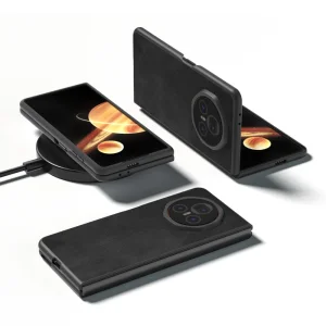 Shockproof case Cowhide Texture for Honor Magic V3 5G, Black 5