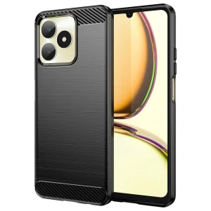 Carbon Silicone Case for Realme Note 50 4G, Black