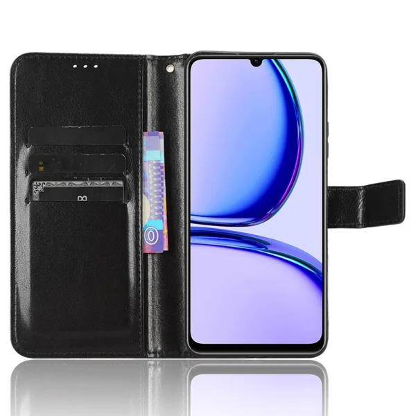 Wallet Case Crazy Horse for Realme C53, Black 2