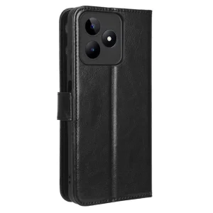 Wallet Case Crazy Horse for Realme C53, Black 5