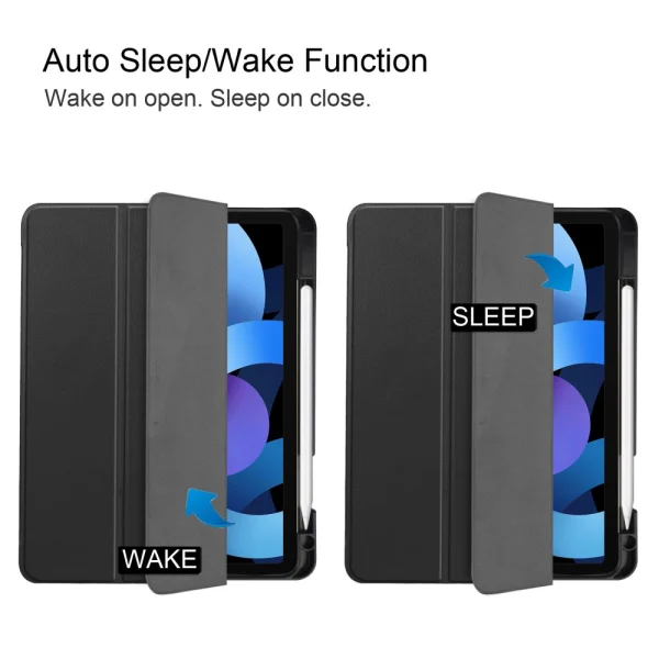 Калъф Тефтер Auto Wake Tri-Fold Stand за iPad iPad Air 11 2024 /Air 2022 / 2020, Черен 5
