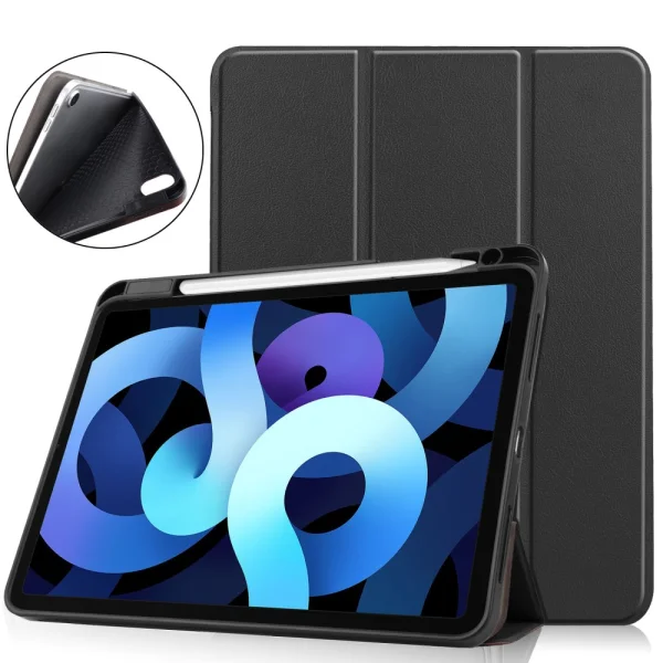 Калъф Тефтер Auto Wake Tri-Fold Stand за iPad iPad Air 11 2024 /Air 2022 / 2020, Черен 1