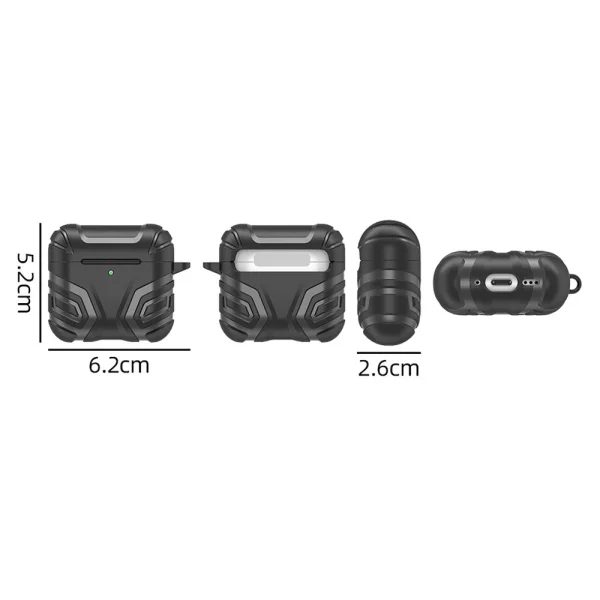 Удароустойчив калъф Split Design за слушалки AirPods 4, Черен 4