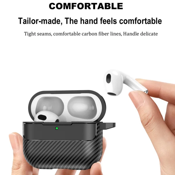 Carbon Fiber Texture Case for AirPods 4, Black 2