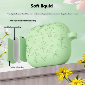 Liquid Silicone Case for AirPods 4, Green 3