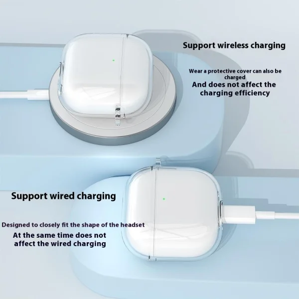 Силиконов калъф Shock за слушалки AirPods 4, Прозрачен 5