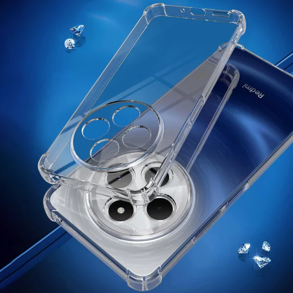 Silicone case Anti Shock for Xiaomi Redmi 14C, 1.5mm, Transparent 2