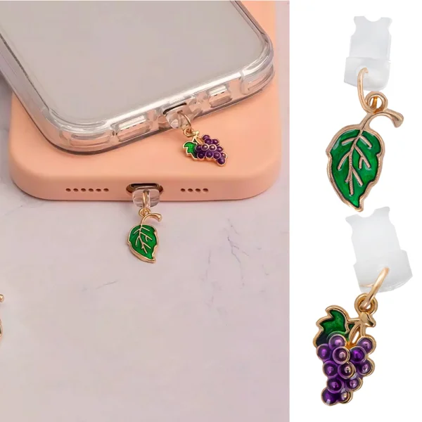 Phone Charm Grape and Leaf, for devices with Lightning connector 2