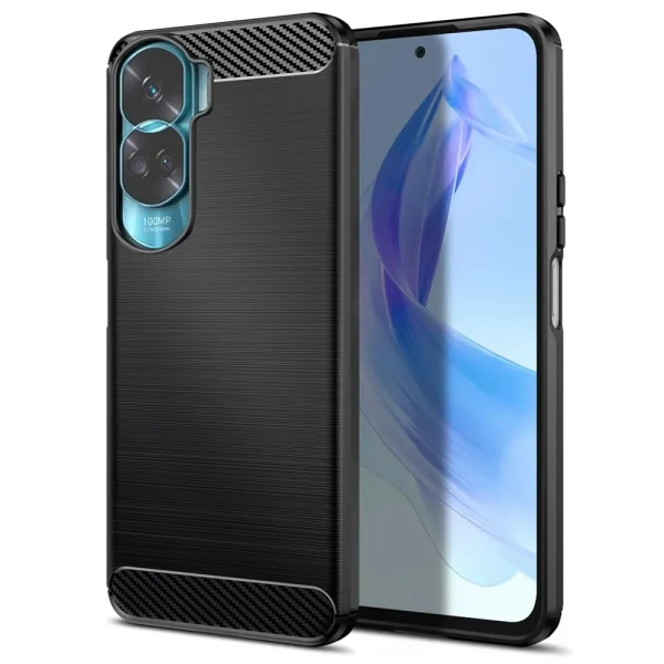 Silicone Case Carbon for Honor 90 Lite 5G, Black 1