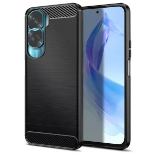 Силиконов Калъф Carbon за Honor 90 Lite 5G, Черен