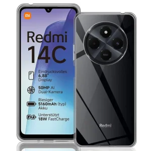 Силиконов калъф за Xiaomi Redmi 14C, 1 mm, Прозрачен 3