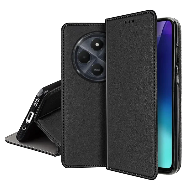 Magnetic Book Flip Case for Xiaomi Redmi 14C, Black 1