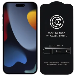 Veason 6D Pro Full Glue Tempered Glass for iPhone 15 Pro Max, Black 3