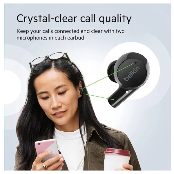 Слушалки TWS Belkin Soundform Rise, AUC004btBK, Черен 4
