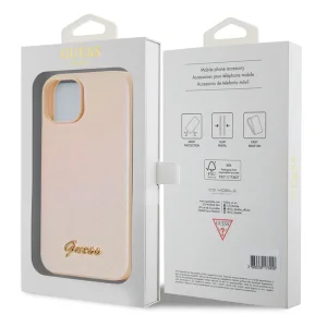 Калъф GUESS, PU Leather Iridescent Metal Script за iPhone 15, GUHCP15SPSAIRSD, Златист 3