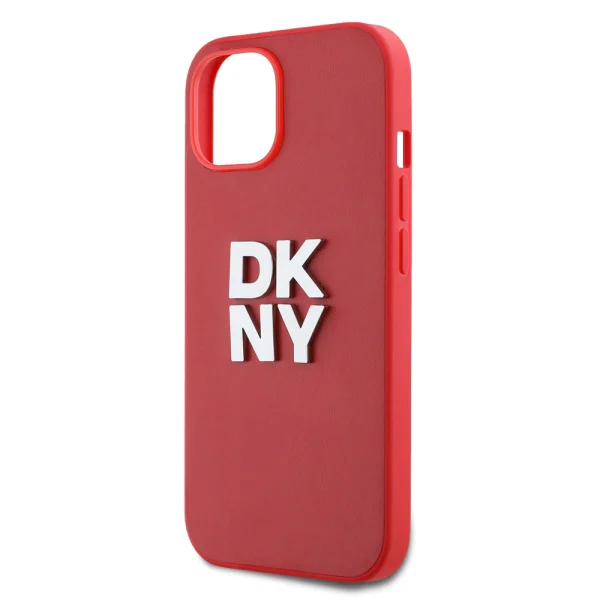 DKNY PU Leather Stack Logo Wrist Strap Case for iPhone 15, DKHCP15SPBSWSP, Red 2