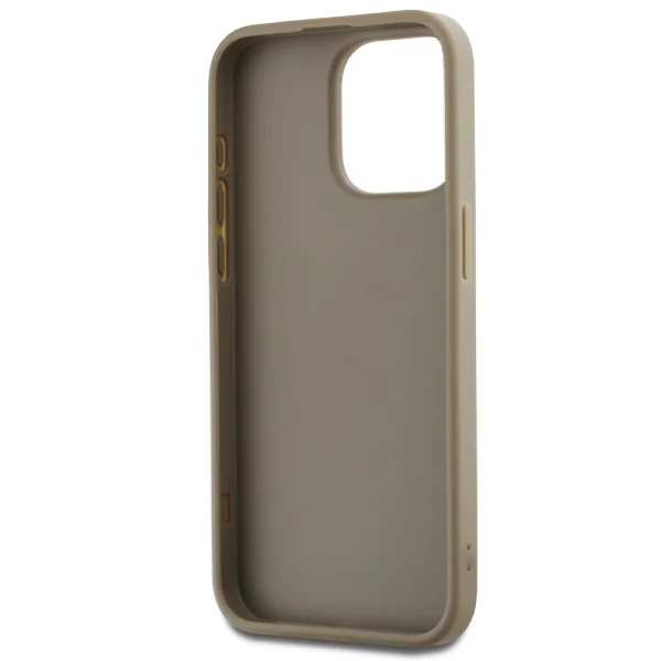 DKNY PU Leather Stack Logo Wrist Strap Case for iPhone15 Pro Max, DKHCP15XPBSWSE, Beige 4