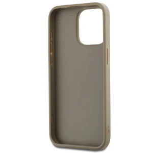 DKNY PU Leather Stack Logo Wrist Strap Case for iPhone15 Pro Max, DKHCP15XPBSWSE, Beige 4