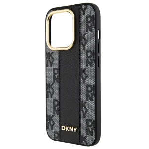 Калъф DKNY PU Leather Checkered Pattern MagSafe за iPhone 15 Pro, DKHMP15LPCPVSLK, Черен 3