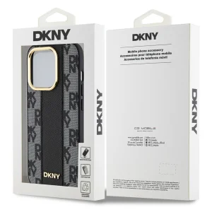 Калъф DKNY PU Leather Checkered Pattern MagSafe за iPhone 15 Pro, DKHMP15LPCPVSLK, Черен 5
