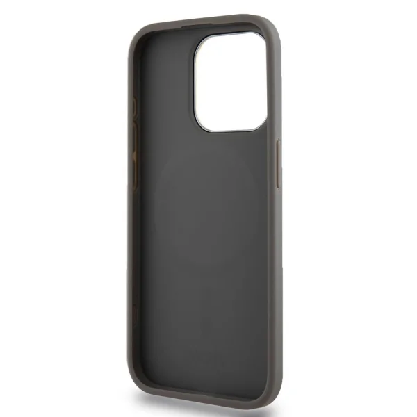 DKNY PU Leather Checkered Pattern MagSafe Case for iPhone 15 Pro, DKHMP15LPCPVSLE, Beige 4