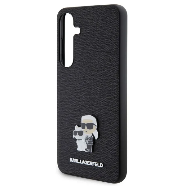 Калъф Karl Lagerfeld PU Saffiano Metal Karl and Choupette за Samsung Galaxy S24 Plus, KLHCS24MPSAKCMPK, Черен 4