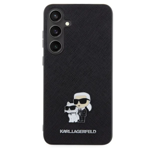 Калъф Karl Lagerfeld PU Saffiano Metal Karl and Choupette за Samsung Galaxy S24 Plus, KLHCS24MPSAKCMPK, Черен 2