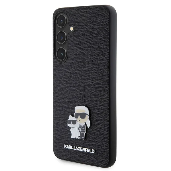 Калъф Karl Lagerfeld PU Saffiano Metal Karl and Choupette за Samsung Galaxy S24 Plus, KLHCS24MPSAKCMPK, Черен 3