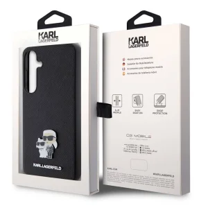 Калъф Karl Lagerfeld PU Saffiano Metal Karl and Choupette за Samsung Galaxy S24 Plus, KLHCS24MPSAKCMPK, Черен 5