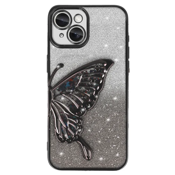 Silicone case Butterfly Water for iPhone 15, Black 1