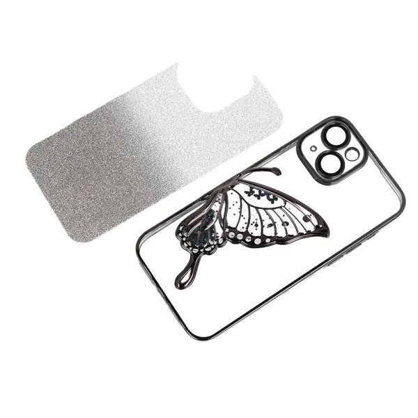 Silicone case Butterfly Water for iPhone 15, Black 2