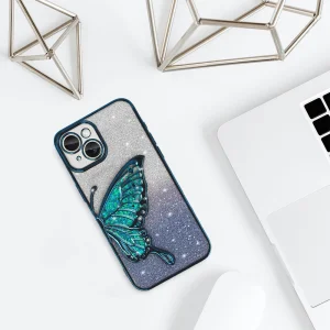Silicone Case Butterfly Water for iPhone 15, Blue 3