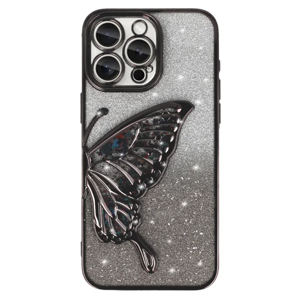 Silicone Case Butterfly Water for iPhone 15 Pro, Black 1