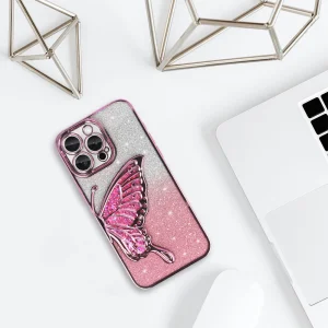 Silicone case Butterfly Water for iPhone 15 Pro Max, Pink 4