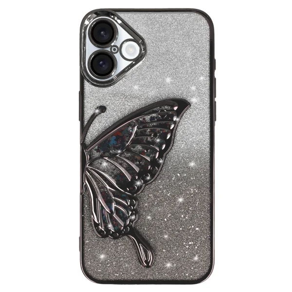 Silicone case Butterfly Water for iPhone 16, Black 1
