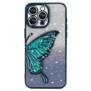 Силиконов калъф Butterfly Water за iPhone 16 Pro, Син