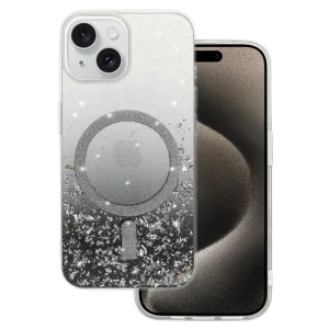 Удароустойчив калъф Moonlite MagSF за iPhone 15, Черен- прозрачен 3