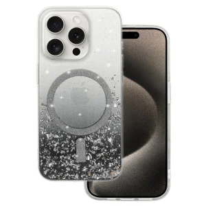 Удароустойчив калъф Moonlite MagSF за iPhone 15 Pro Max, Черен - прозрачен