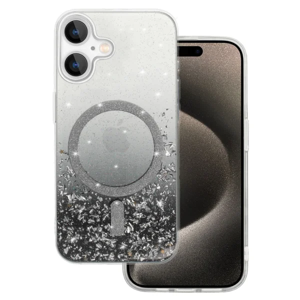 Shockproof case Moonlite MagSF for iPhone 16, Black - transparent 2