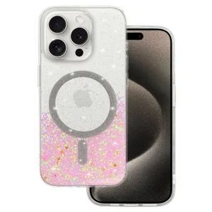 Shock-resistant case Moonlite MagSF for iPhone 16 Pro Max, Pink - Transparent 4