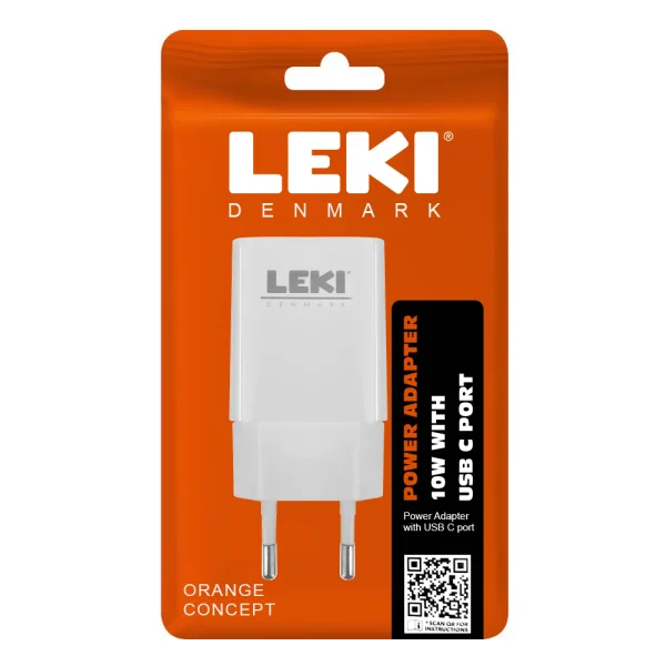 Wall Charger 220V Leki, 10W, 1xUSB-C, White 2