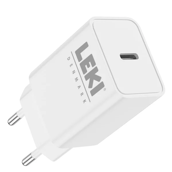 Wall Charger 220V Leki, 10W, 1xUSB-C, White 1