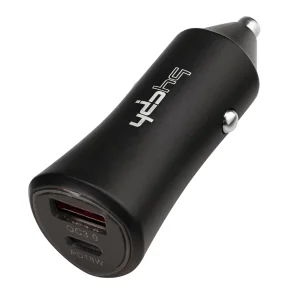 Зарядно за кола 12V Leki bycph Pro Car Charger, PD, 1xUSB-A и 1xUSB-C, Черен
