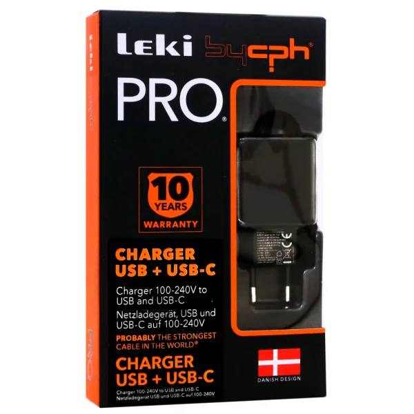 Зарядно 220V Leki bycph Pro 20W, 1xUSB, 1xUSB-C, Черен 2